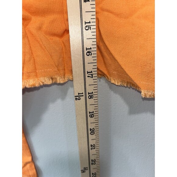 Blue Blush Heidi Cropped Button-Up Shirt, Medium, Orange - Picture 3 of 9